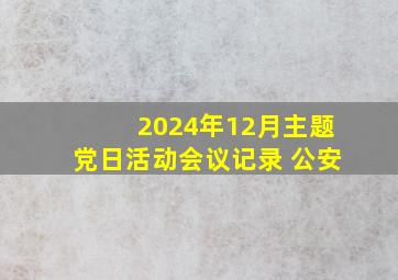 2024年12月主题党日活动会议记录 公安